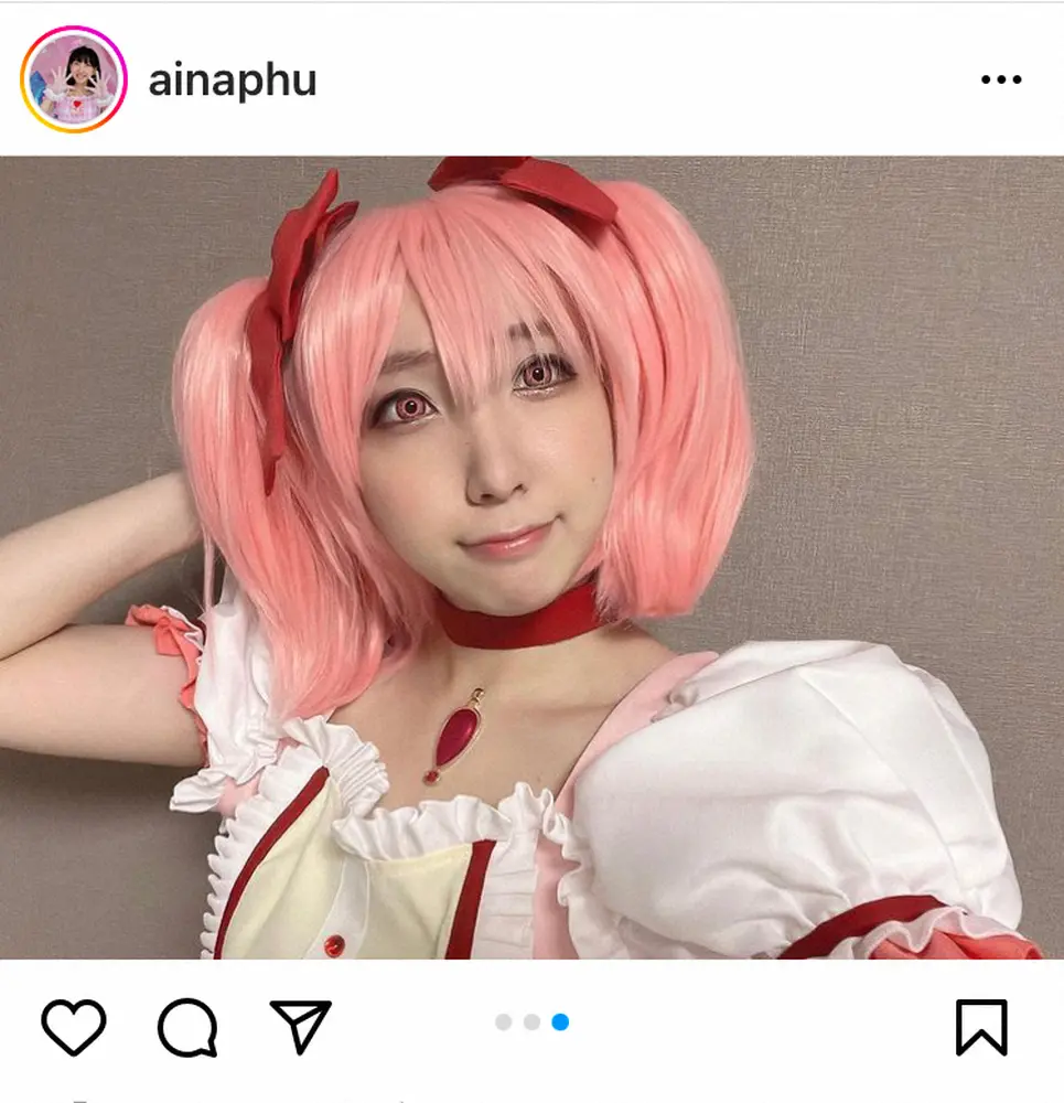 【画像・写真】あいなぷう　ピンク髪の「まどマギ」鹿目まどかの渾身コスプレに「くそー！かわいい」「たまらんす」
