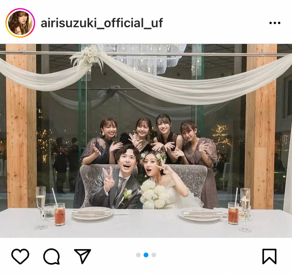 【画像・写真】鈴木愛理　元℃-ute・萩原舞さんの結婚式で元メンバー全員集合「わたしたちの絆も永く深いものだなぁ」