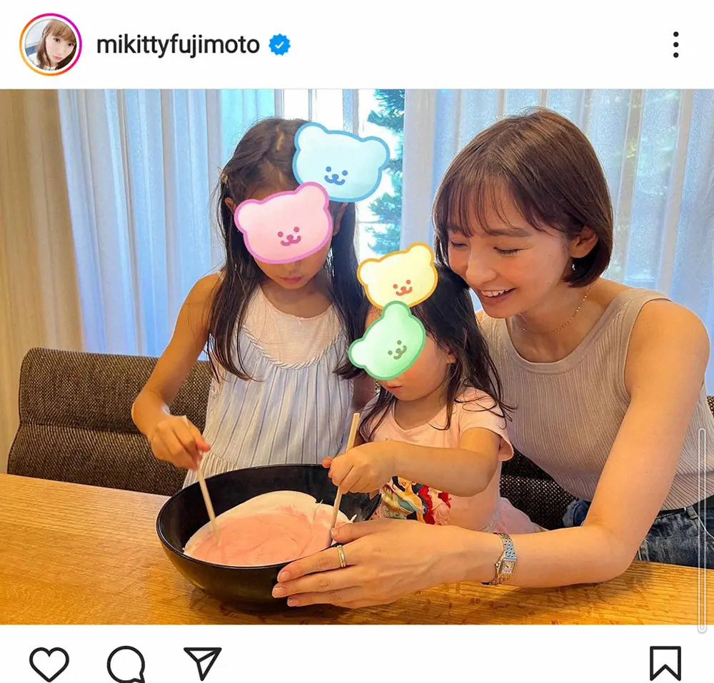 【画像・写真】篠田麻里子　藤本美貴の2人の娘とスライム作り「癒やされた」と感謝