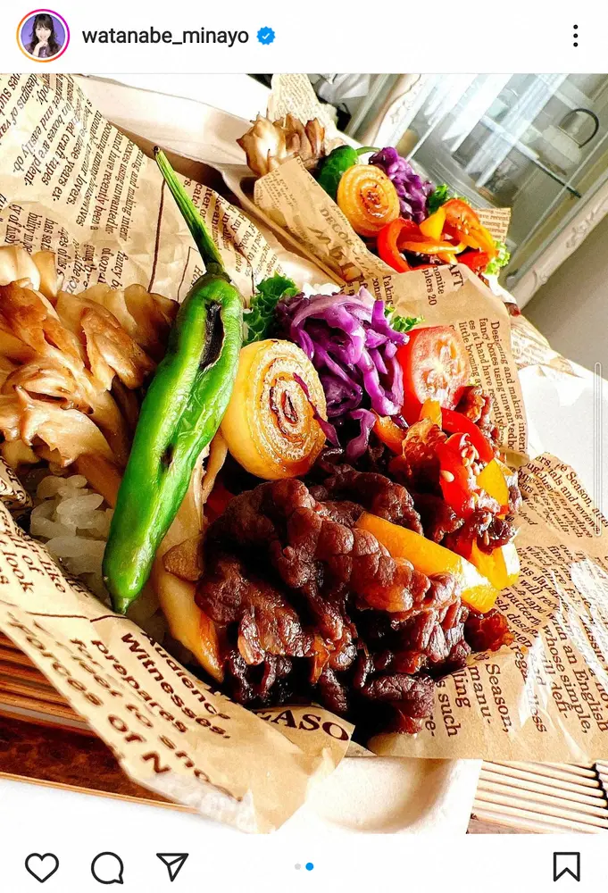 【画像・写真】渡辺美奈代　「久しぶりにお弁当作り」彩り豊かな弁当披露に「おしゃれで美味しそう」「センス抜群」の声