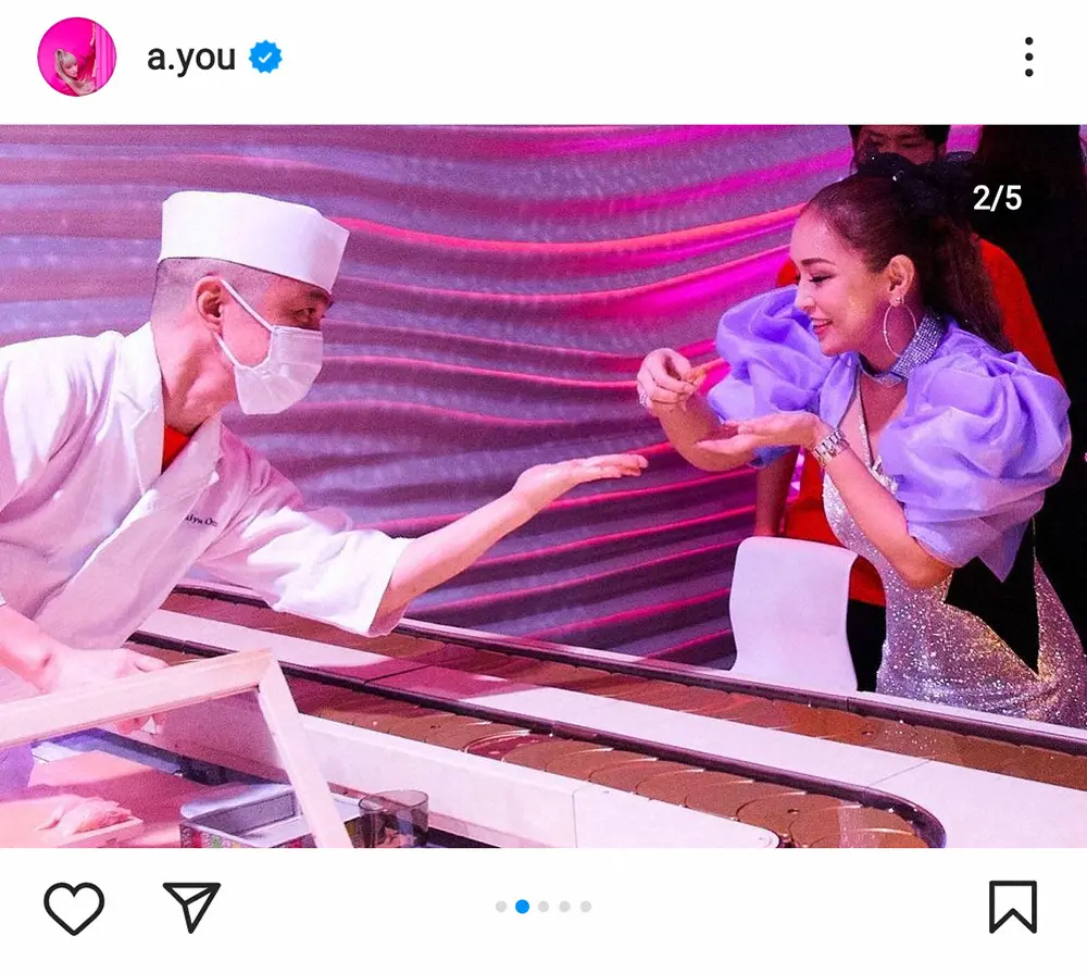 【画像・写真】浜崎あゆみ　44歳誕生パーティーがゴージャス過ぎる！会場に“回転寿司”登場「大将ありがとう」