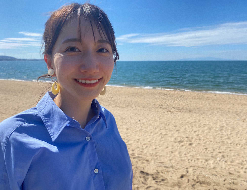 【画像・写真】ABC・福戸あやアナ「海を眺めるのにはまッてます」夕日に癒やされ、おは朝頑張ります！