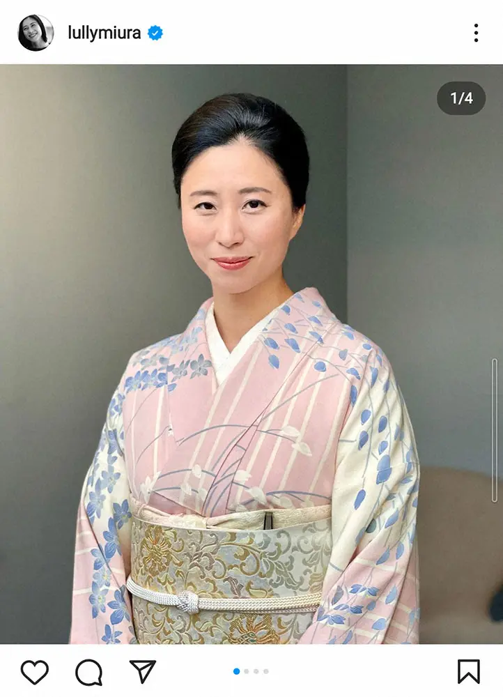 【画像・写真】三浦瑠麗氏　林真理子氏から譲られた和服姿で世界文化賞授賞式出席「特別な一枚に、はじめて袖を」