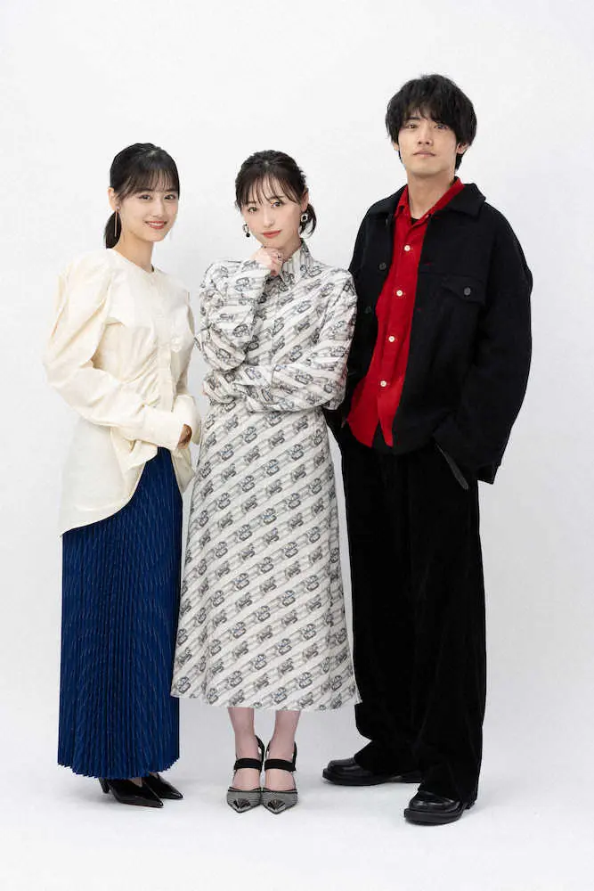 連続テレビ小説「舞いあがれ！」で共演する（左から）山下美月、福原遥、赤楚衛二（C）NHK
