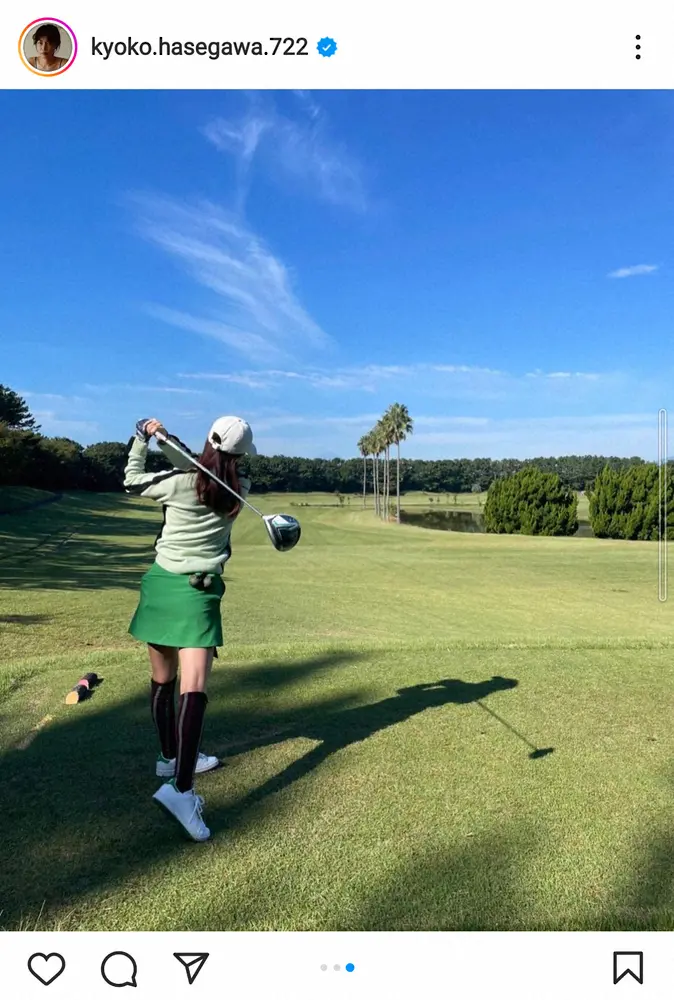 【画像・写真】長谷川京子　ミニスカゴルフウエア姿披露に「どんだけ可愛いんですか」「べっぴんすぎる」「お美しい」の声