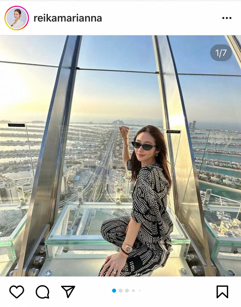 【画像・写真】黒木啓司　実業家の妻とドバイ地上240メートルでのバックハグ「ニヤニヤ止まらない」「ヤバいっ」の声