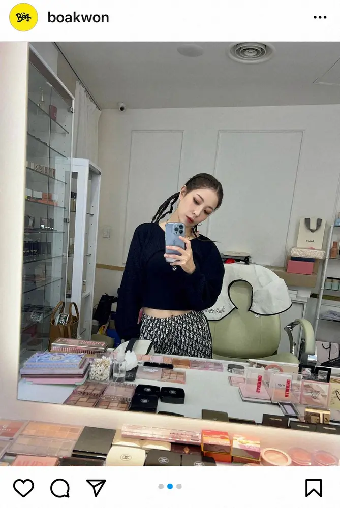 【画像・写真】日本デビューから21年のBoA　お腹チラ見せショットに加え、投稿したのは…「ランチは日本のカップ麺」