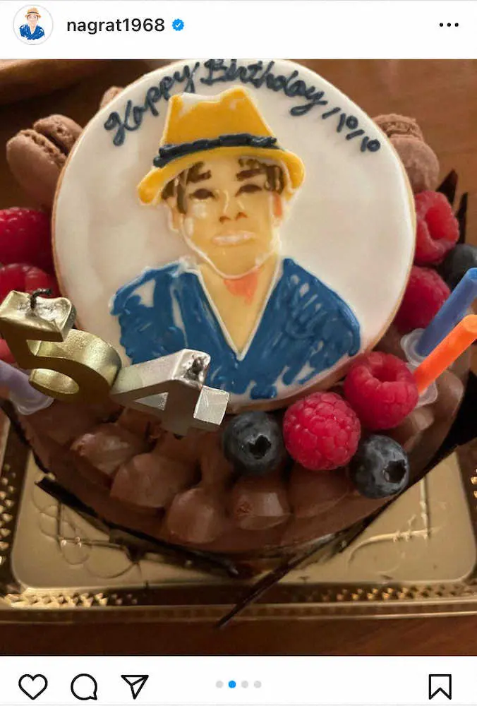 【画像・写真】名倉潤　54歳の誕生日ショットが幸せそうと話題「満里奈さんと仲良し夫婦」「こちらも笑顔になりました」