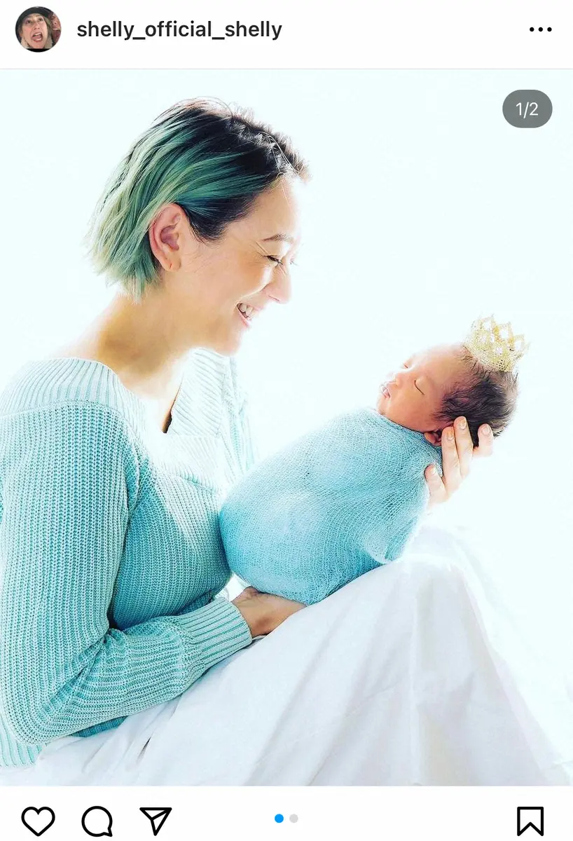 【画像・写真】SHELLY　第3子女児出産を発表　事実婚パートナーとの初子で初の自宅出産「感情が爆発してる状態」