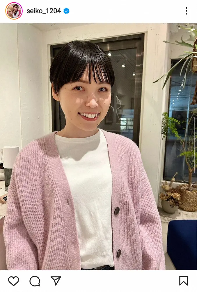 【画像・写真】誠子　人気女優のかつての「ベリーショートにあこがれて」新ヘア披露に「どんどん可愛く」「さわやか」の声