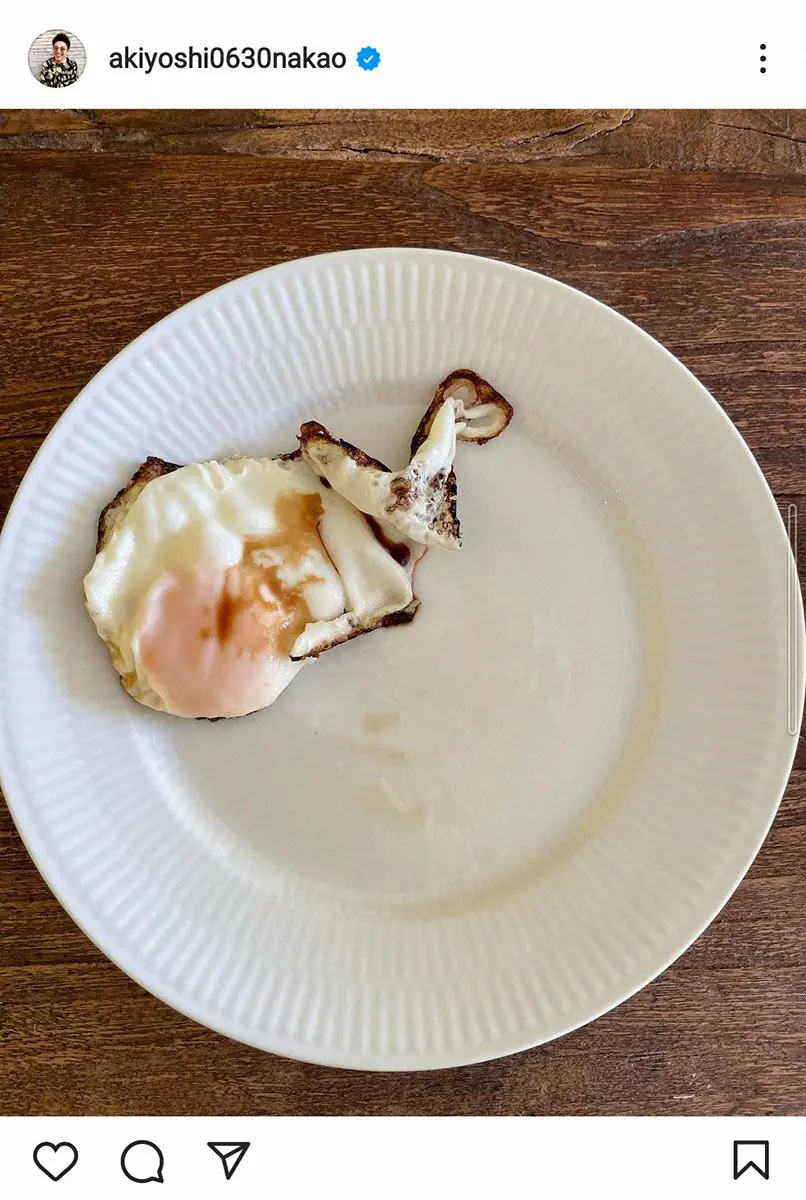 【画像・写真】中尾明慶　9歳長男と目玉焼き作りを報告「リアクション成功感出した」も「これって…失敗ですよね!?」