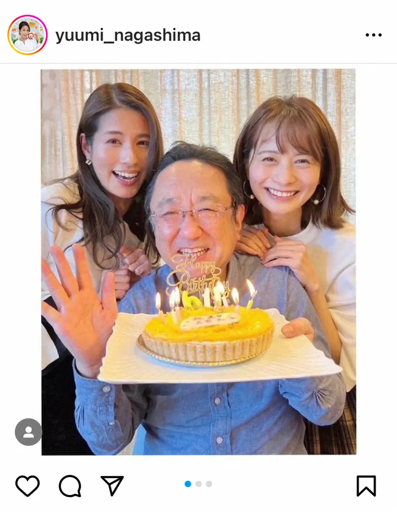 【画像・写真】フジ永島優美アナ　「笑い上戸で、優しい」還暦迎えた三宅正治アナのちゃんちゃんこ姿披露「赤が似合う」