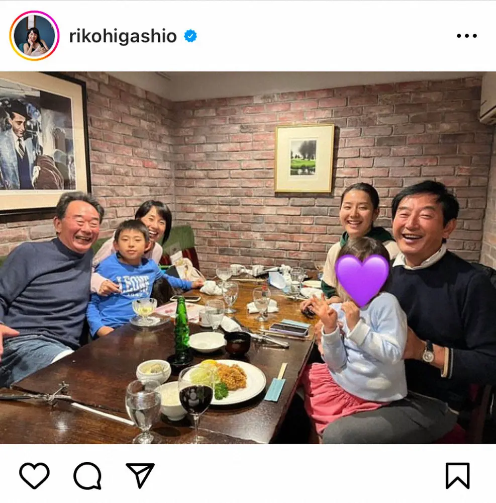 【画像・写真】東尾理子　47歳祝う家族写真にすみれの姿「元気そうでよかった」「笑顔でよかった」ファン安どの声