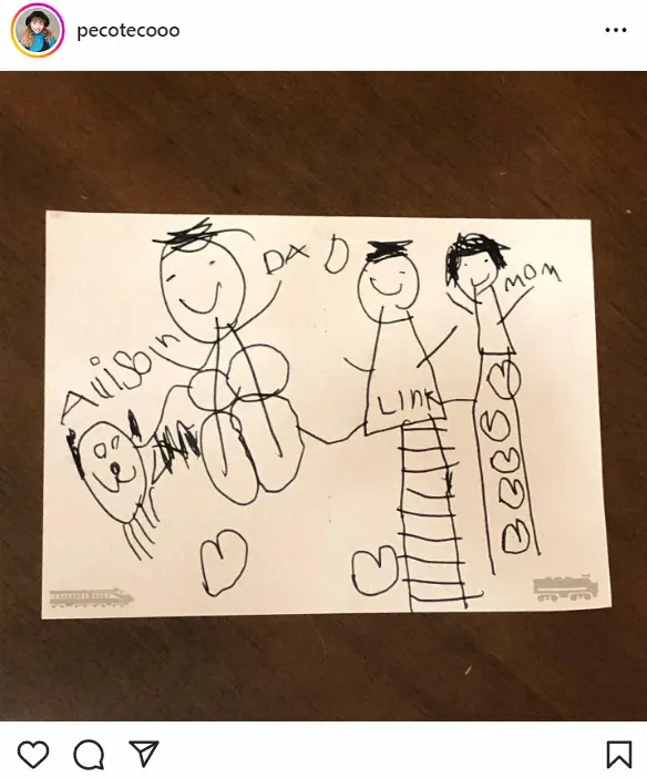 【画像・写真】peco　長男が描いた「家族の絵」が話題　「泣ける」「最高の絵」「素敵」の声