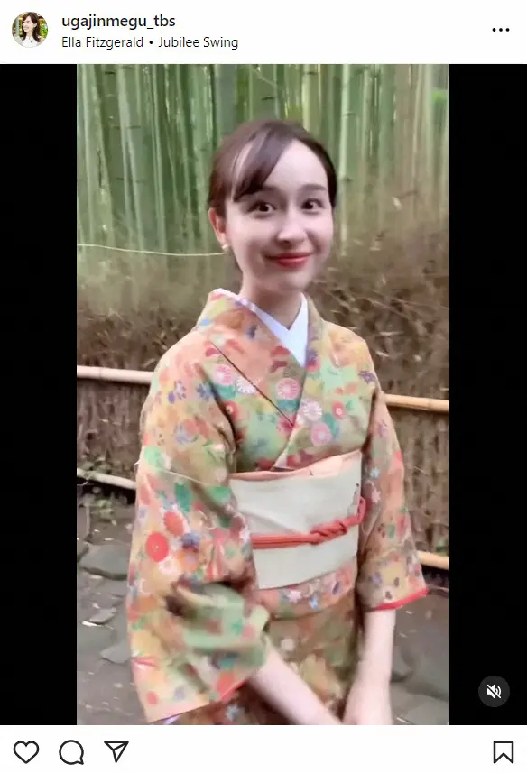 【画像・写真】TBS宇賀神アナ　美しい着物姿、休暇で京都満喫プライベートショット公開　「姫」「すごくお似合い」の声