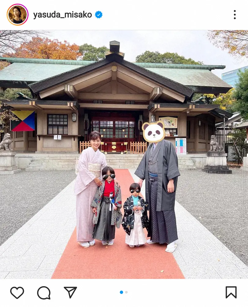 【画像・写真】安田美沙子　七五三「家族で写真を撮りに行きました」着物ショットに「家族写真いいね」「京美人」の声