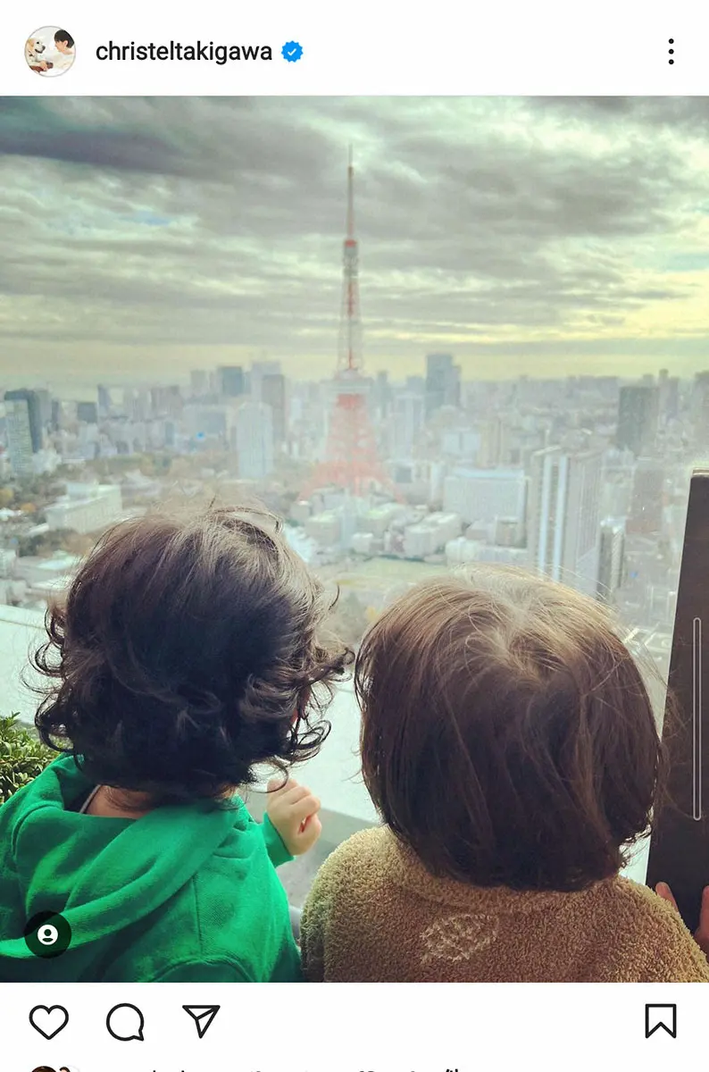 【画像・写真】滝川クリステル　長男の「クリクリヘアー」は自身からの遺伝　義父・小泉純一郎氏は「パーマです」