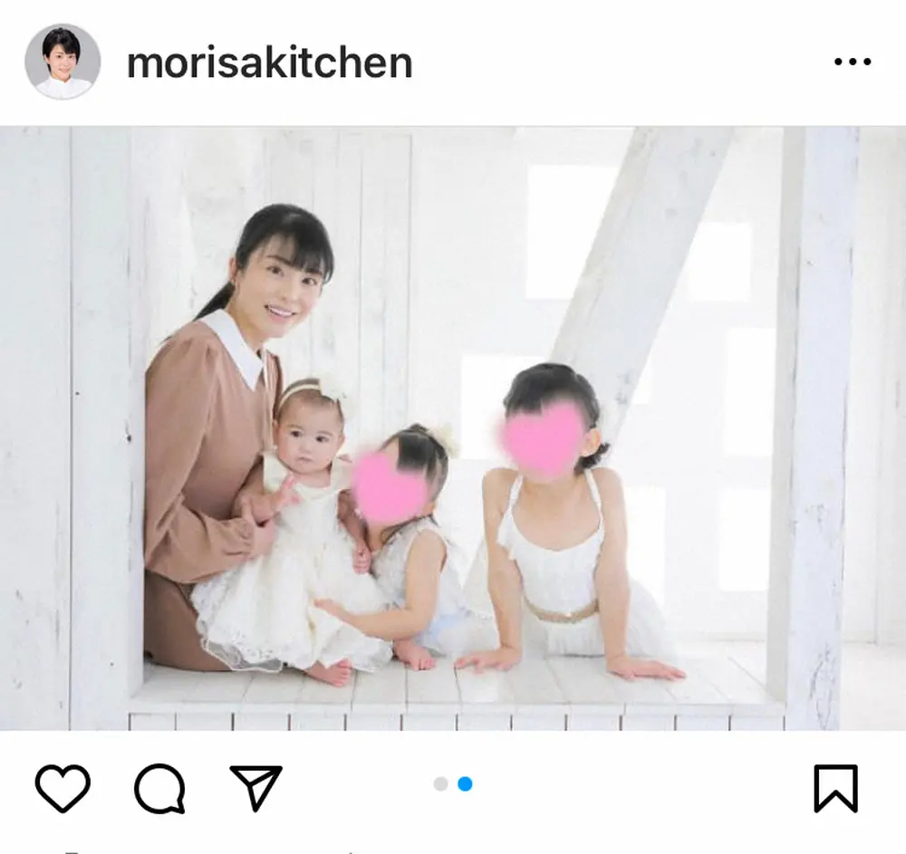 【画像・写真】料理研究家・森崎友紀　娘3人と“七五三”記念ショットに「成長はあっという間ですね」　2月に三女出産
