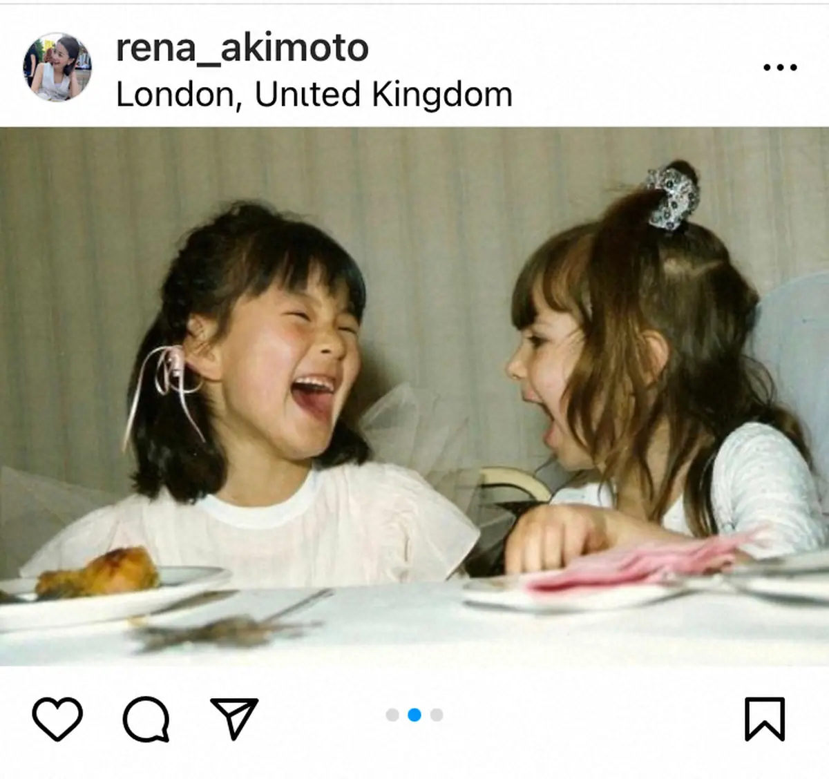 【画像・写真】ロンドン在住の秋元玲奈アナ　30年ぶりに小学校時代の親友と再会「30年ぶりは凄い」「面影ありますね」