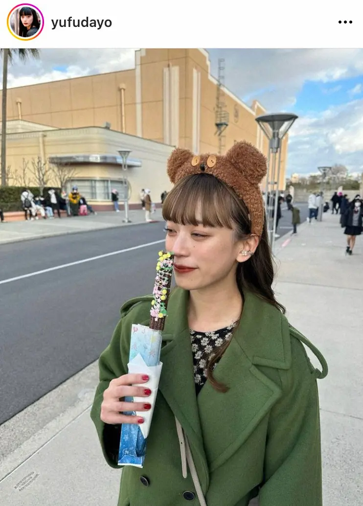 【画像・写真】由布菜月　サッカー日本代表・上田綺世とXマスUSJデート　ラブラブ2ショットにファン「可愛い夫婦」