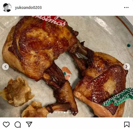 【画像・写真】安藤優子氏　クリスマスの食卓「作り置き中心」も「家人が挑戦したチキン」大成功　「美味しそう」の声