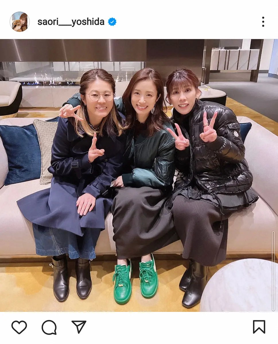 【画像・写真】吉田沙保里さん　澤穂希さん＆上戸彩との超豪華3ショット披露「やっと3人で会うことができました」