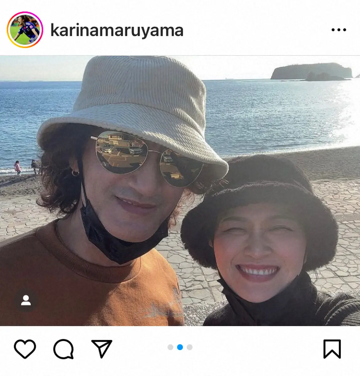 【画像・写真】第1子妊娠中の丸山桂里奈　夫・本並健治氏とのドライブデートショットで「来月にはお産」と報告