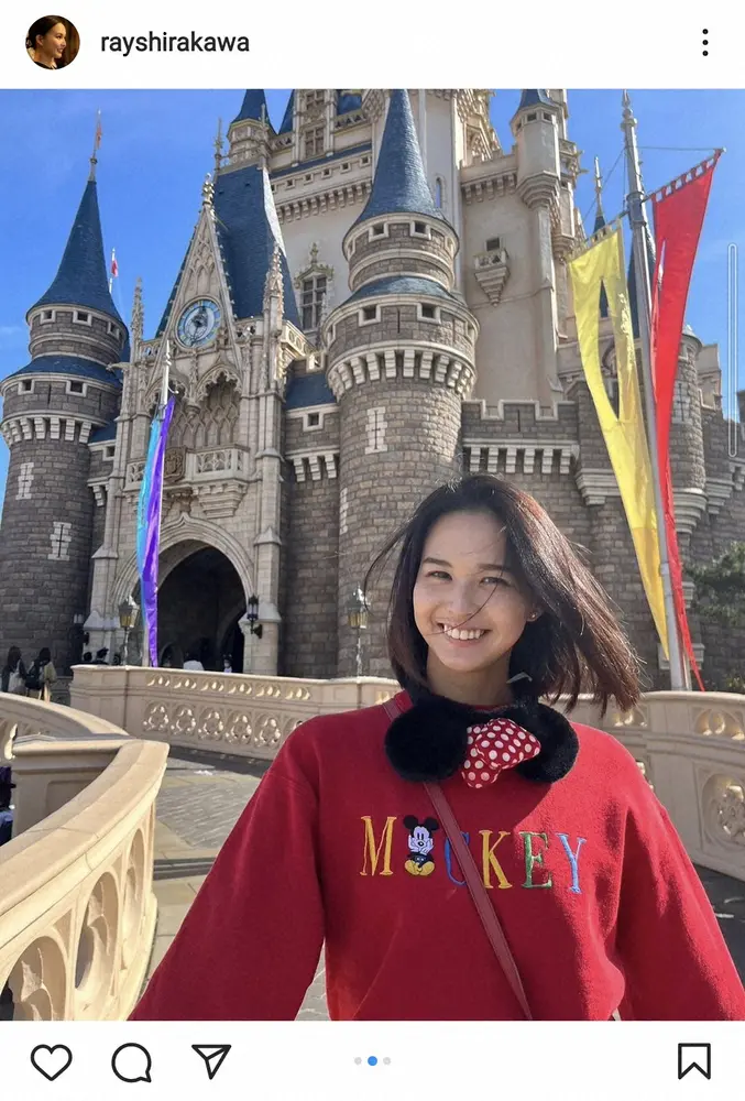 【画像・写真】貴乃花氏・河野景子さん次女・白河れい　ディズニー満喫ショットに「笑顔が可愛い」「お母さん似」の声