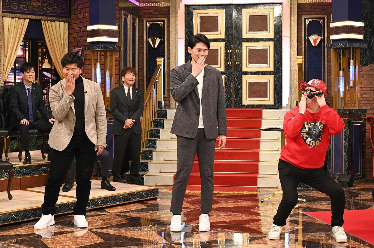 【画像・写真】「しゃべくり007」に出演する佐々木朗希（中央）と松川虎生（左）（C）日本テレビ