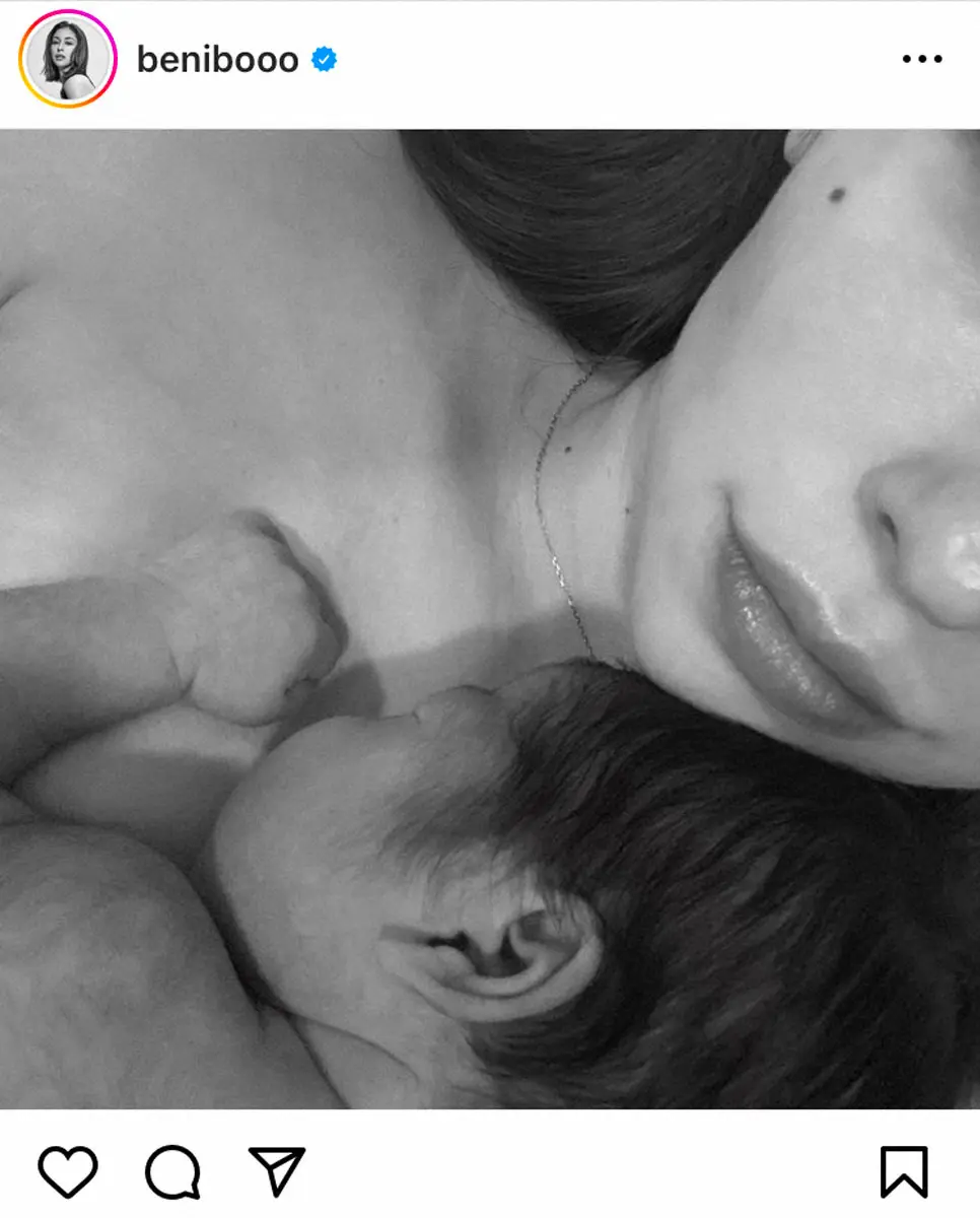 【画像・写真】BENI　第2子となる女児誕生報告「Well　hello,　baby　girl」2ショット写真も