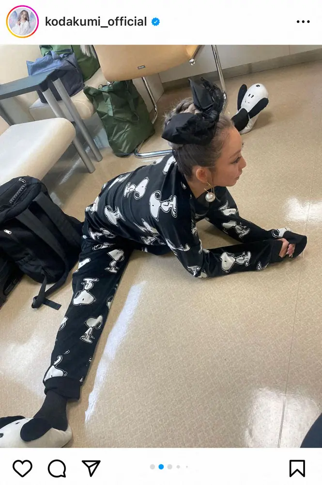 【画像・写真】倖田來未　全身スヌーピーコーデで見事な180度開脚披露に「めちゃくちゃ柔らかい」「これがプロ」