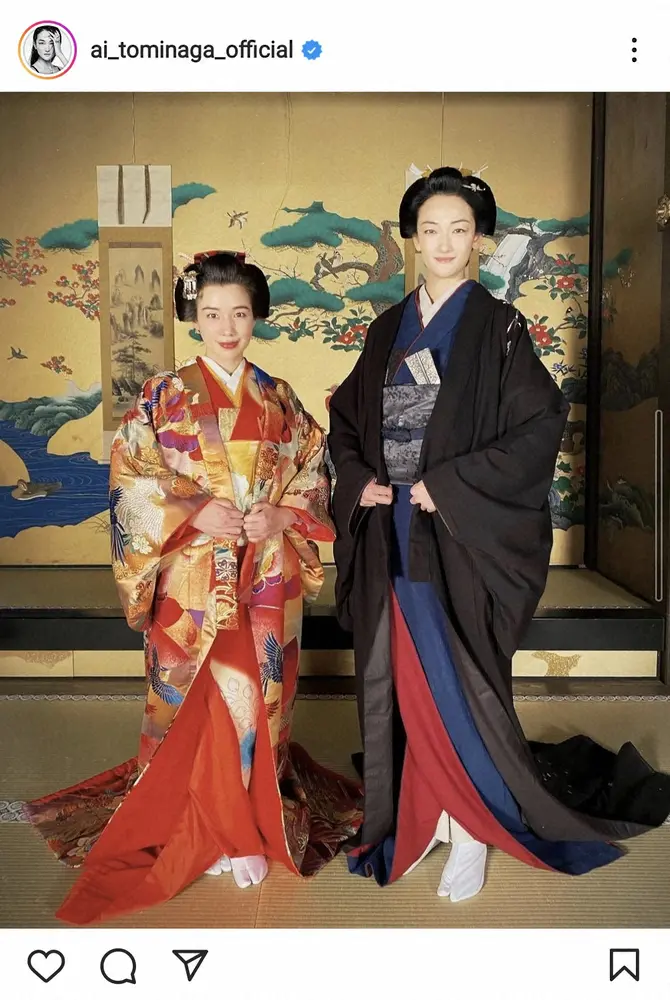 【画像・写真】男女逆転「大奥」吉宗役の冨永愛　「私もドキドキしちゃう程、妖艶な綱吉」仲里依紗との2ショット披露