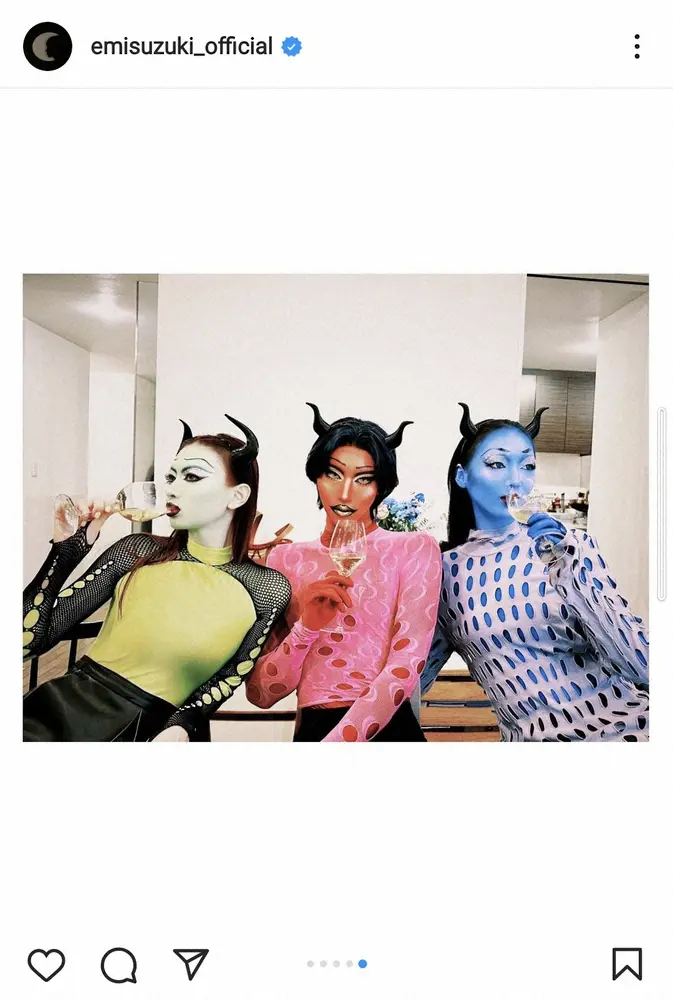 【画像・写真】鈴木えみ　「節分を逃した鬼たち」コスプレ披露に「スタイリッシュな鬼さん」「鬼なのに美しすぎる」の声