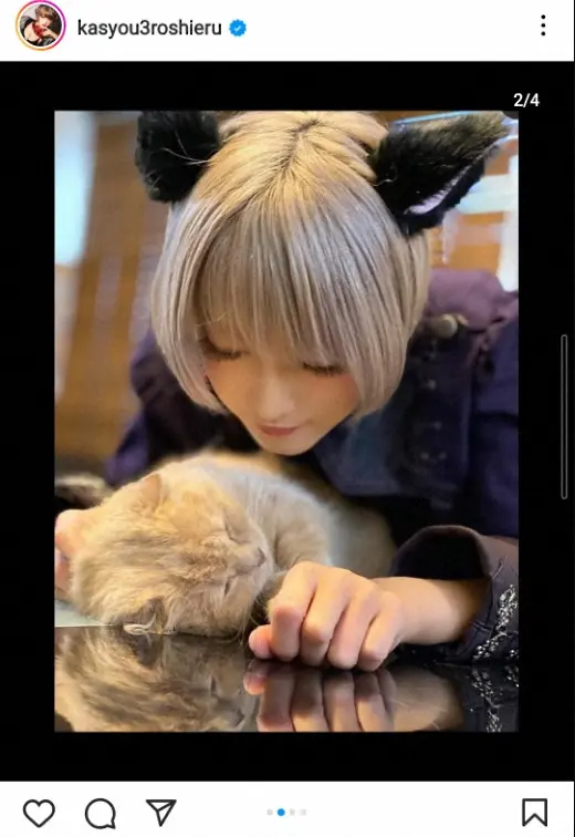 【画像・写真】火将ロシエル　“にゃんにゃん”猫コスプレ披露に「最高すぎてうっとり」「宇宙一だね」「素敵です」