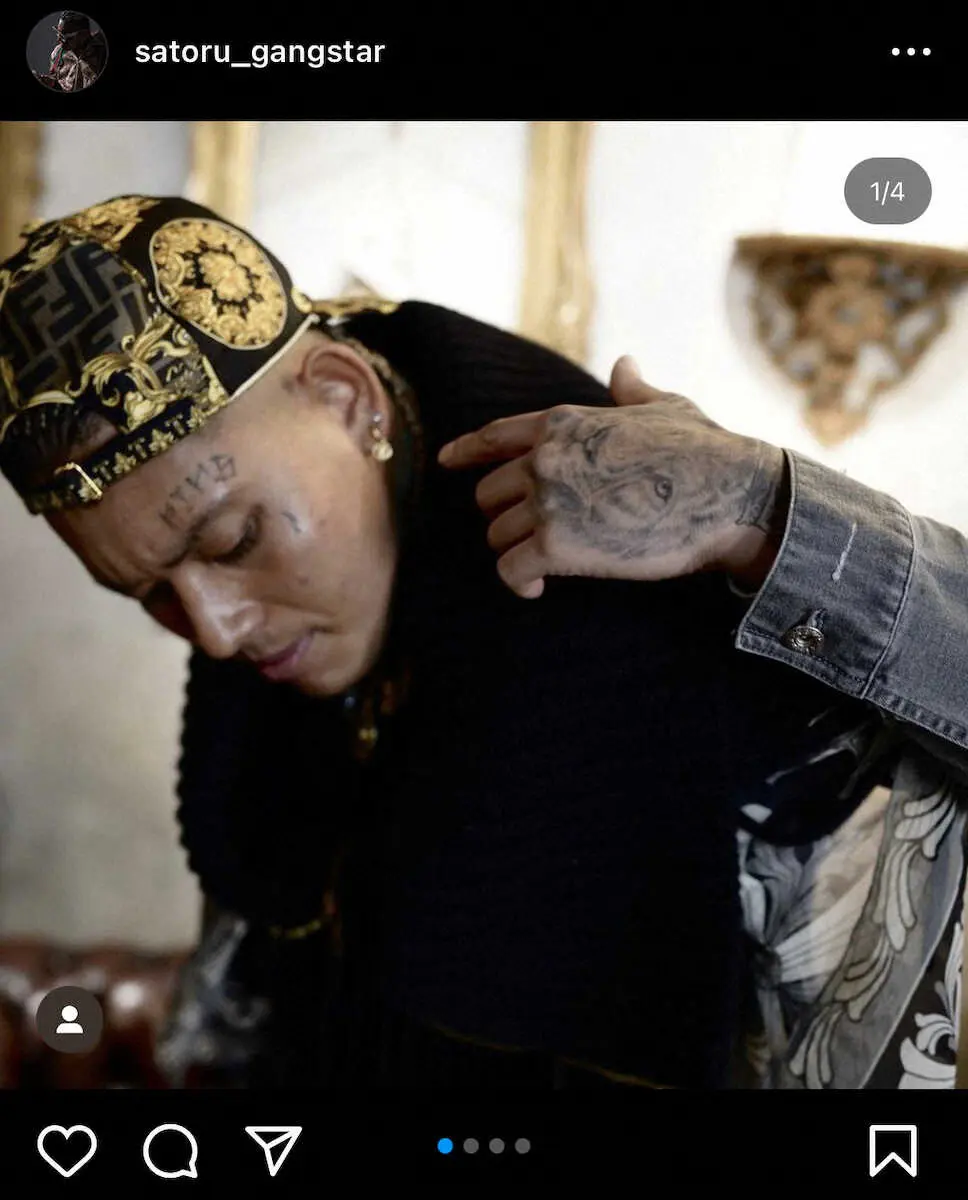 【画像・写真】ラッパーのSATORUのインスタグラム(＠satoru_gangstar)から