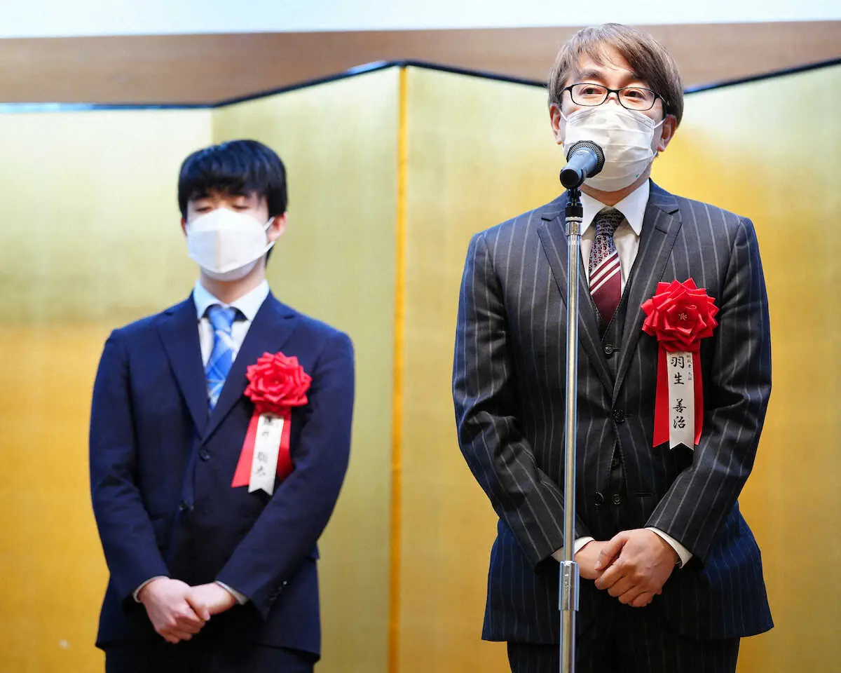 【画像・写真】王将戦“大一番”第5局前夜祭　藤井王将「より一層集中して対局に」羽生九段「仕切り直しという気持ち」