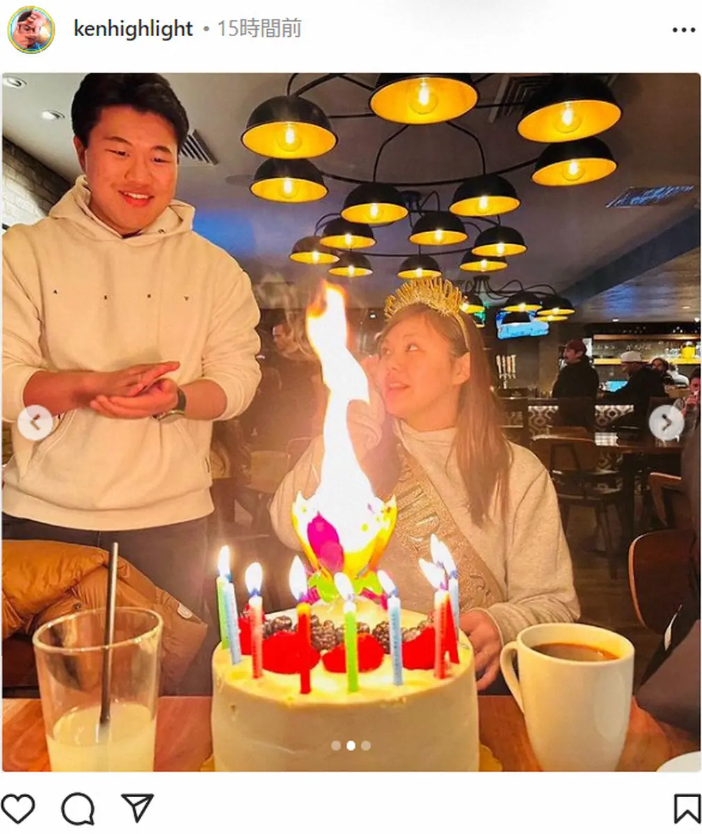 【画像・写真】佐々木健之介さん　凛の誕生日を祝福で久しぶりに再会「無事にサプライズケーキを渡せました！」