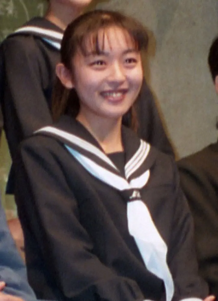 【画像・写真】95年「白線流し」制作発表に出席した酒井美紀