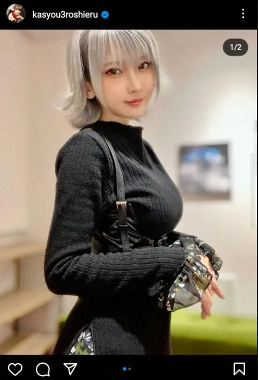 【画像・写真】火将ロシエル　黒ニットからの変身ショット公開に「ドキッとします」「スゲー！」「ナイスプロポーション」