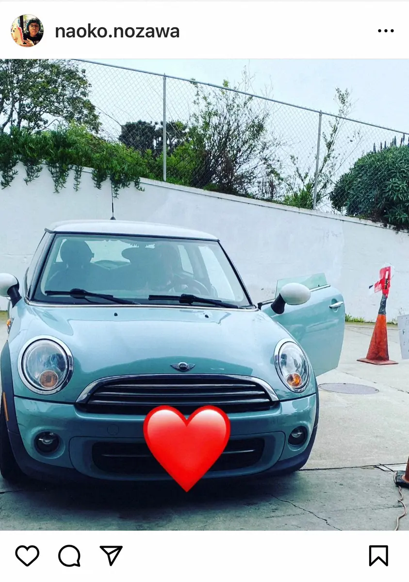 【画像・写真】米国在住の野沢直子　愛車ミニクーパーの廃車危機に嘆き「まだ走るし」「諦めず、違う修理屋行ってみる」