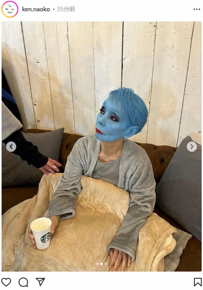 【画像・写真】研ナオコ“ブルーマン”に変身？「娘が泣きました」「6度見しました」「アバターかと」と驚きの声