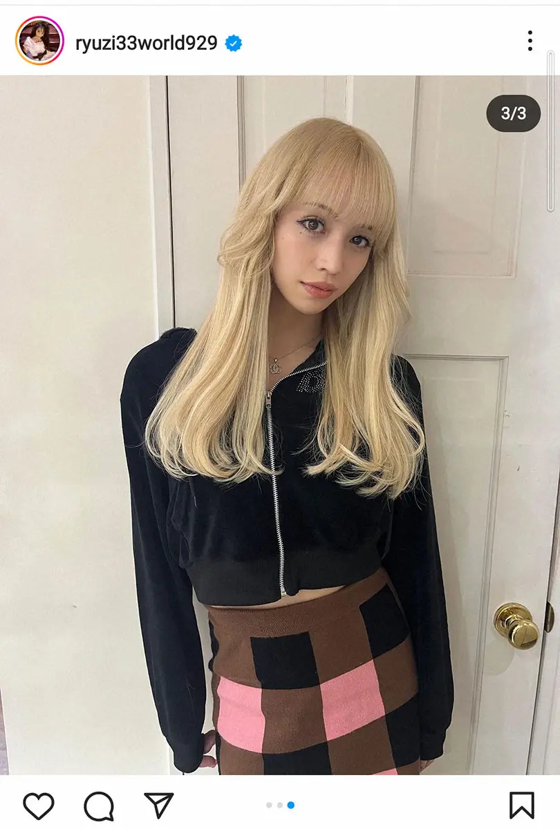 【画像・写真】ryuchell　3年ぶり金髪に「可愛いすぎる」の声　ロングのストレートで3年前とは別人級変身