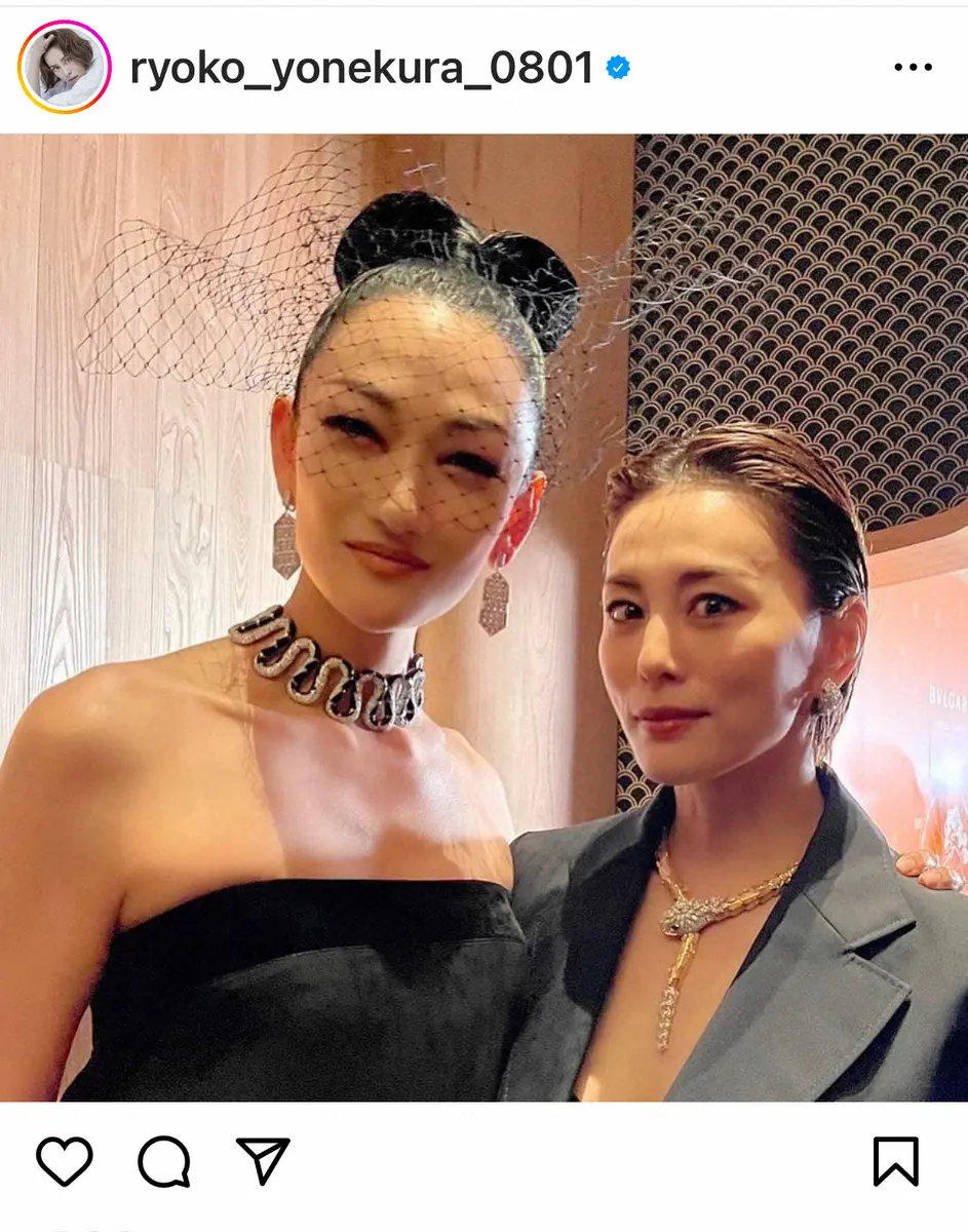 【画像・写真】米倉涼子　「大好きな友達と遭遇」冨永愛との2ショットにファン感嘆「オーラ半端ない」「最強コンビすぎ」