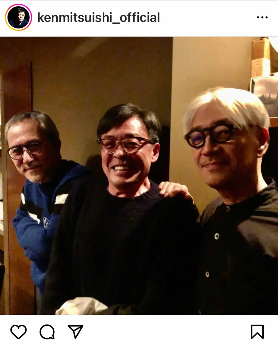 【画像・写真】光石研　短文メッセージで坂本龍一さん追悼　坂本さん、高橋幸宏さんとの貴重な笑顔のスリーショットを投稿
