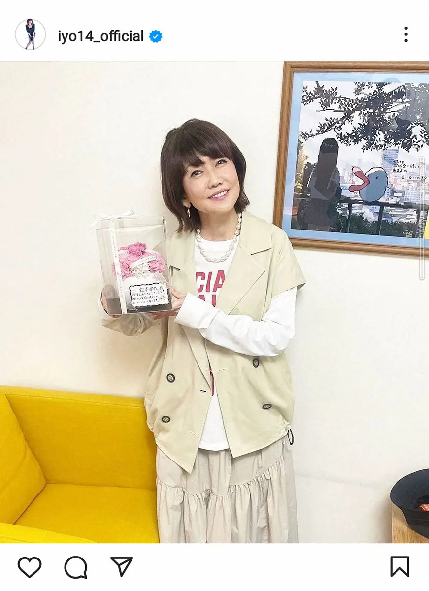 【画像・写真】松本伊代　腰椎圧迫骨折からの仕事復帰を報告　入院中、送られたメッセージに「嬉しくて、泣けて」