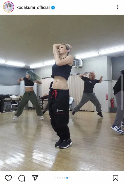 【画像・写真】倖田來未　“へそ出し”ダンストレ姿公開に「筋トレしてなくてこのスタイル」「カッコイイ」「ステキな体」