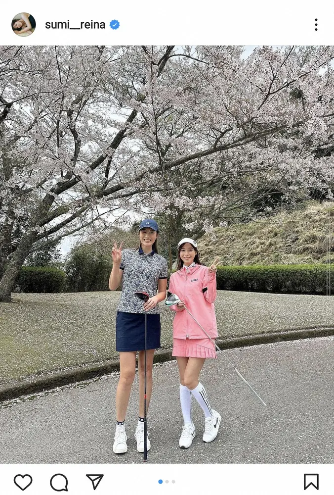【画像・写真】鷲見玲奈　狩野舞子さんとミニスカゴルフウエアの2ショットに「ぶち可愛い」「脚長すぎてびっくり」の声