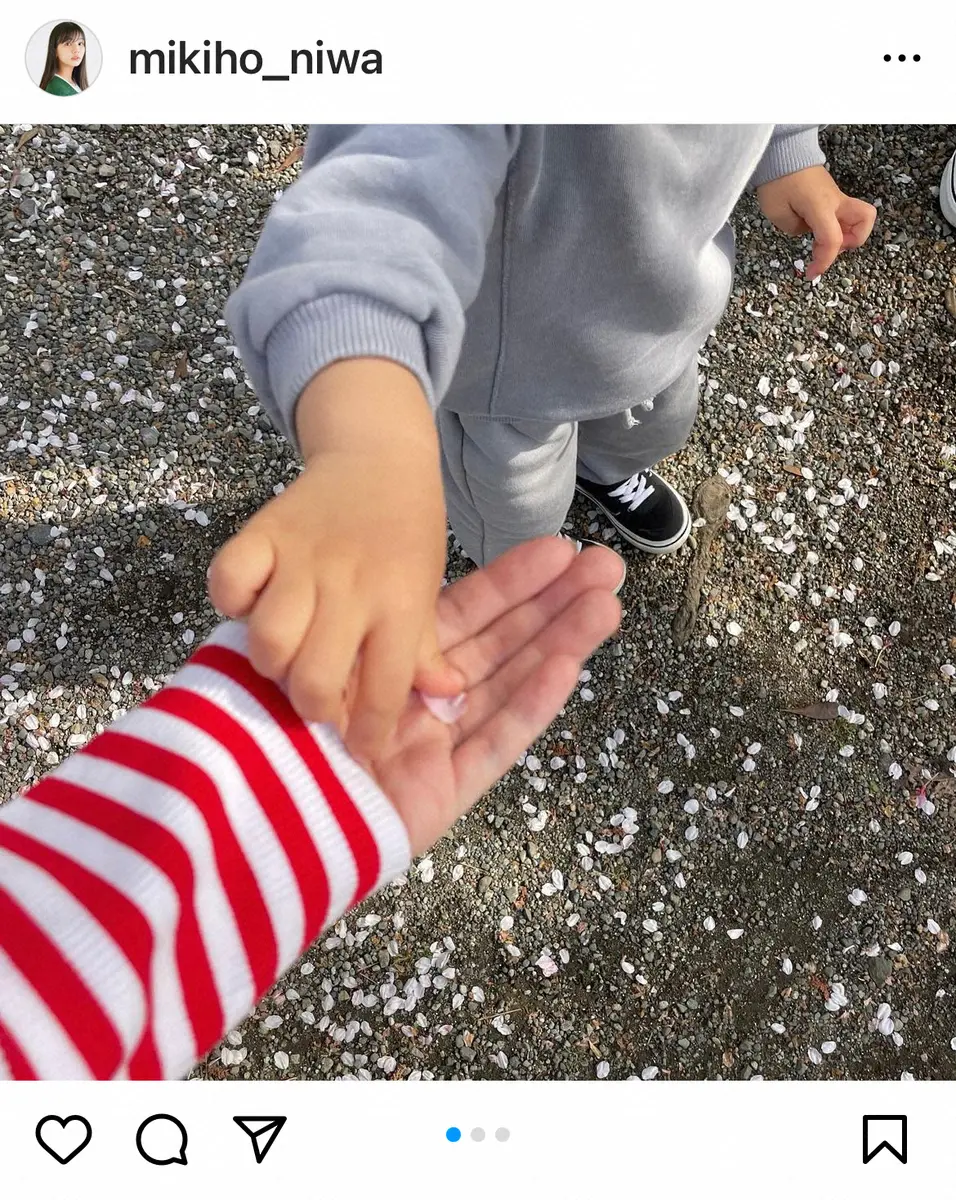 【画像・写真】第2子妊娠中のにわみきほ　幼稚園入園の長男との微笑ましい臨月ショット披露　夫は日テレ田中毅アナ