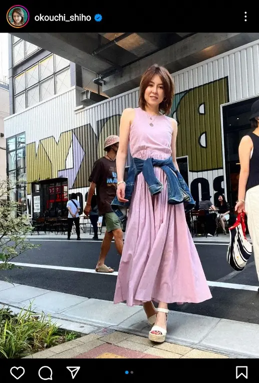 【画像・写真】大河内志保　ミニワンピでのテラスでフレンチ姿公開に「春らしくて可愛い」「綺麗ですねー」