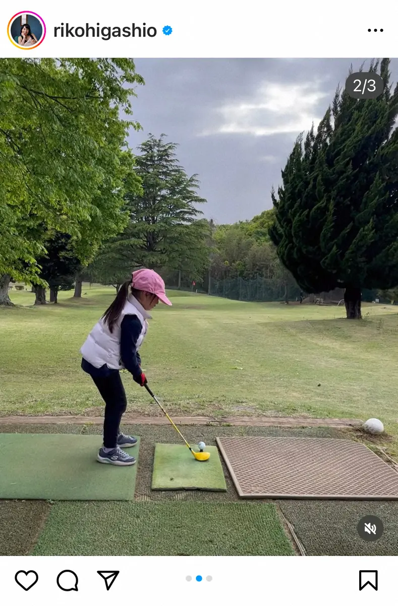 【画像・写真】東尾理子　「一人で試しラウンド」5歳・次女のショートコースデビューを報告「これから技術だけでなく…」